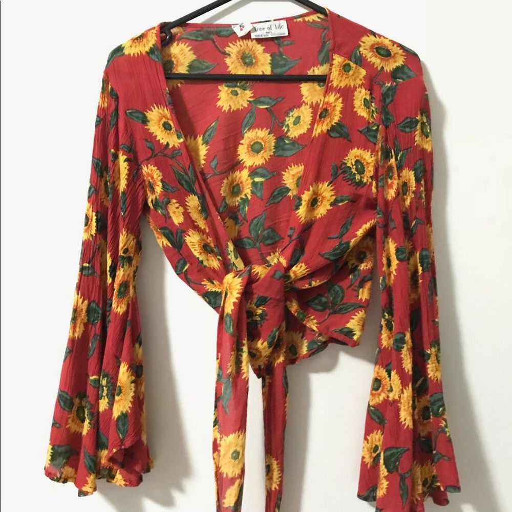 Tree of life Flower Tie Top